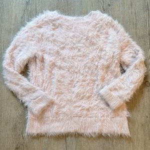 H&M Girl’s Pale Pink Fuzzy Pullover Sweater size 8-10 years